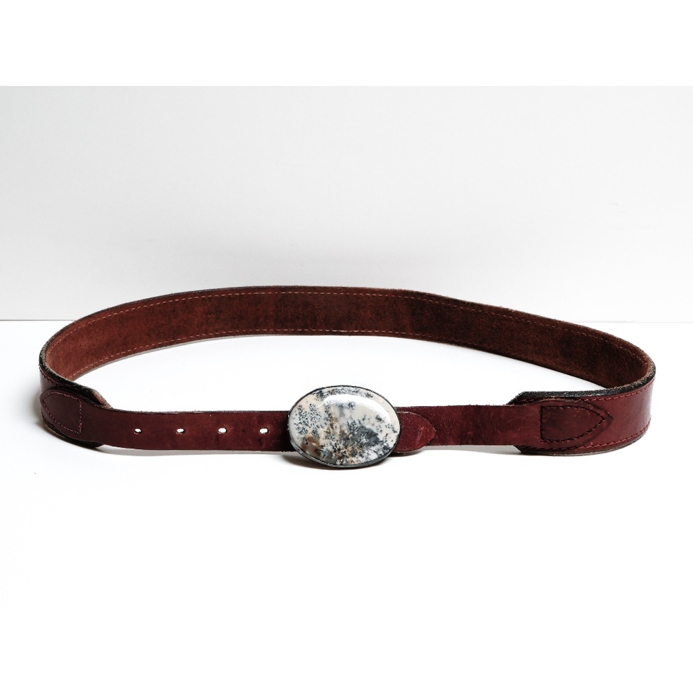 Handcrafted leather and metal belt - 27-30" long